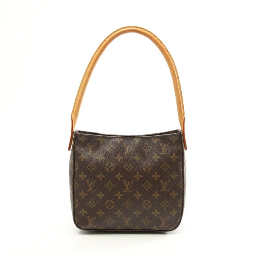 Louis Vuitton Looping Monogram Shoulder Bag Canvas Leather Brown